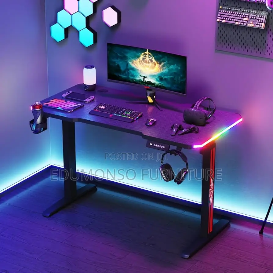 Electric Standing Gaming Desk RGB Led 140cm