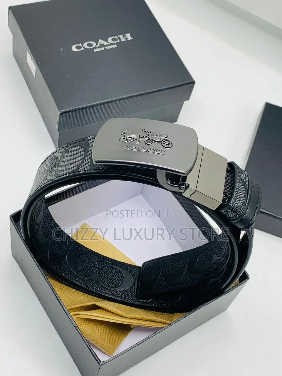 Coach Quality Luxury Men Genuine Leather Belt