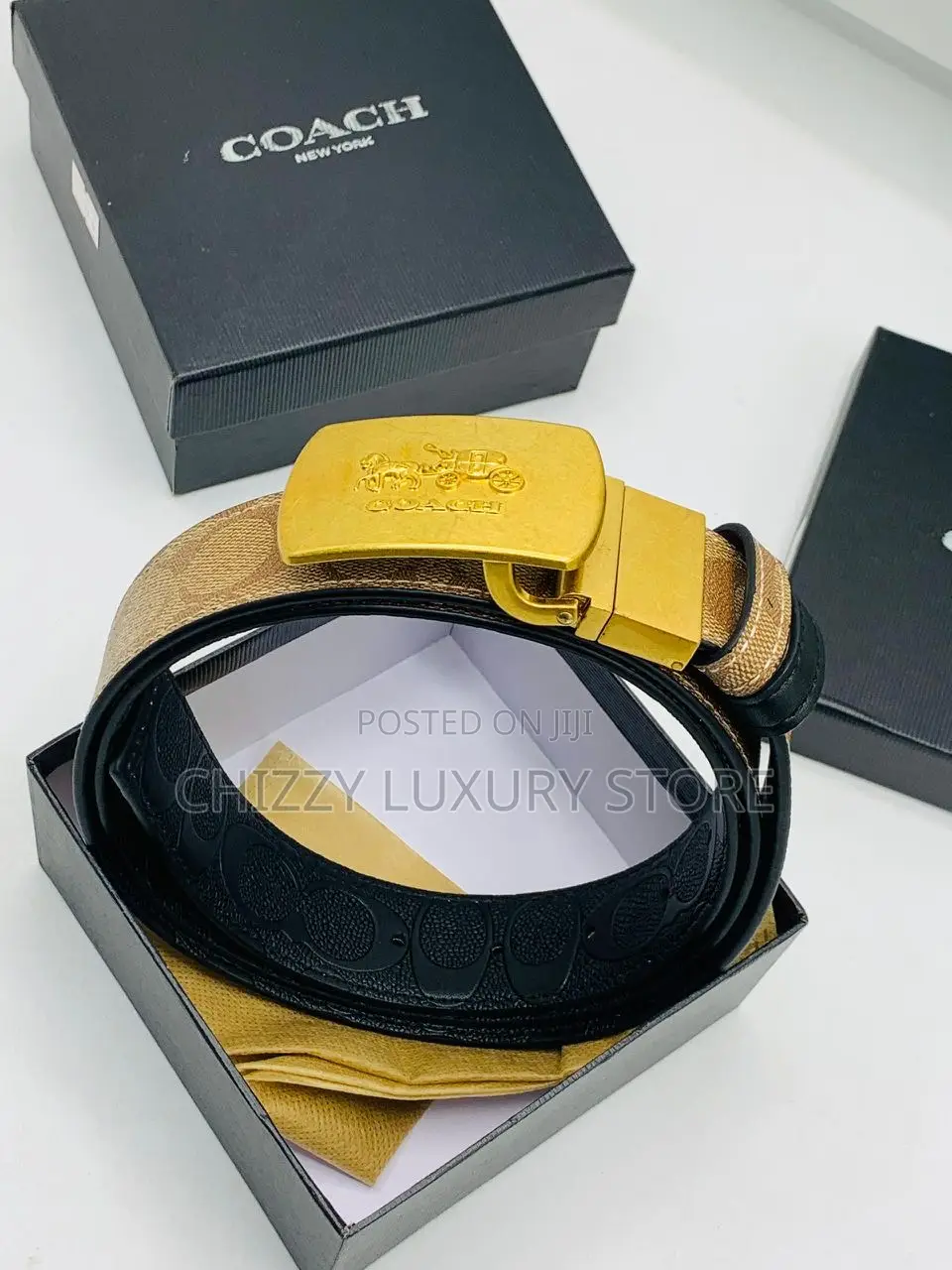 Coach Quality Luxury Men Genuine Leather Belt