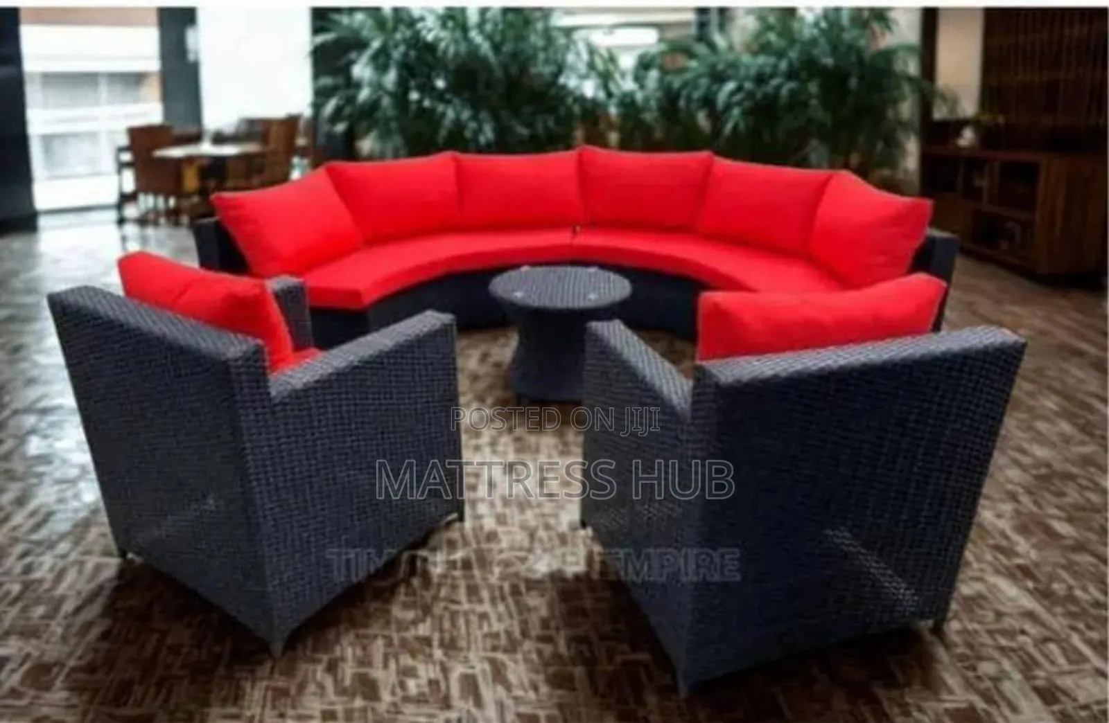 Round Rattan Coffee Table Louge