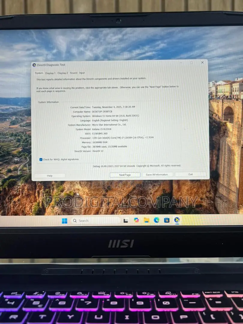 Laptop MSI Katana 15 16GB Intel Core i7 SSD 1T
