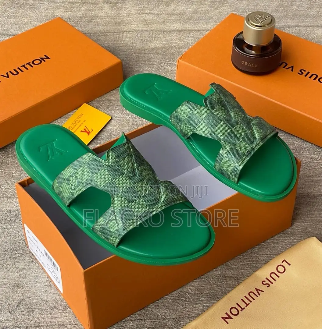 Original Louis Vuitton Leather Slippers