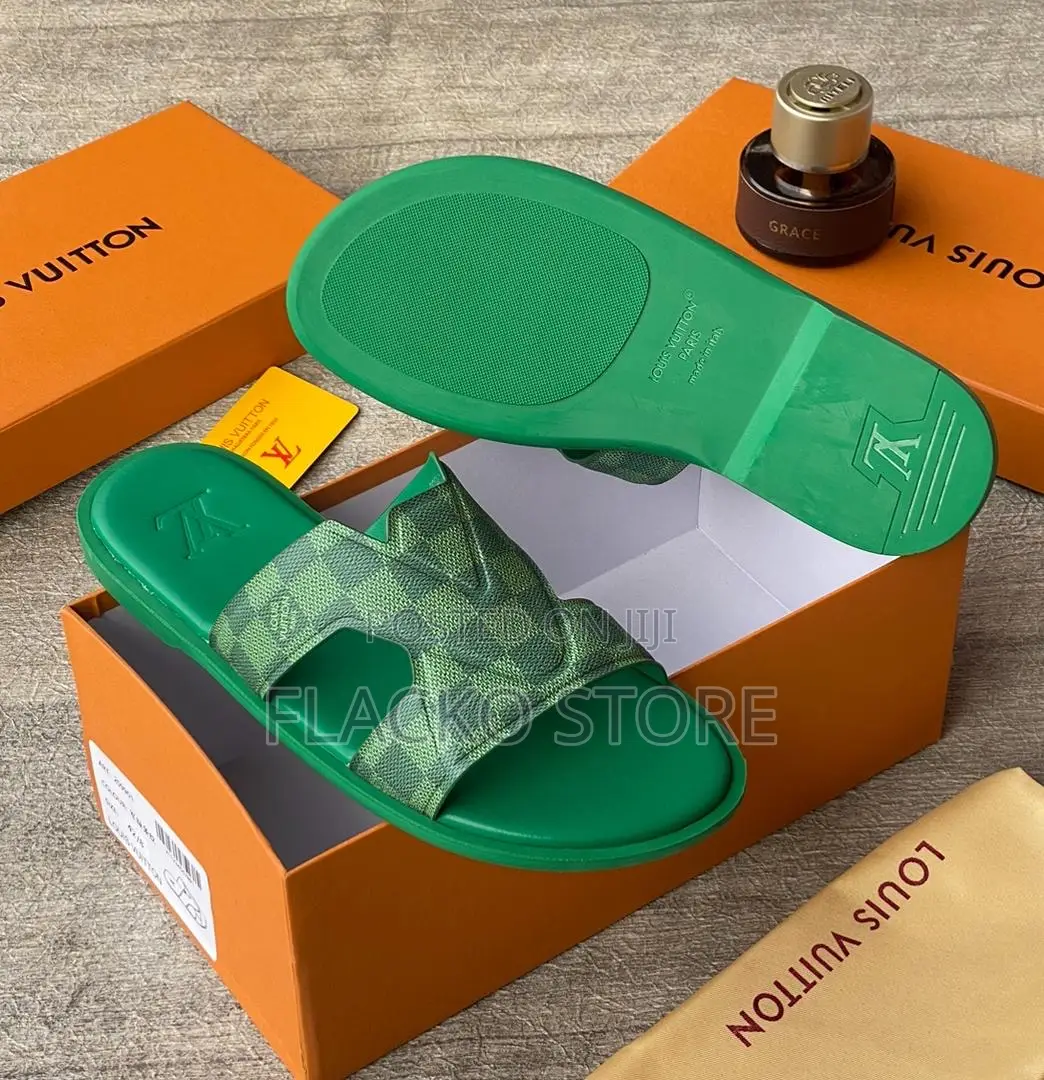 Original Louis Vuitton Leather Slippers
