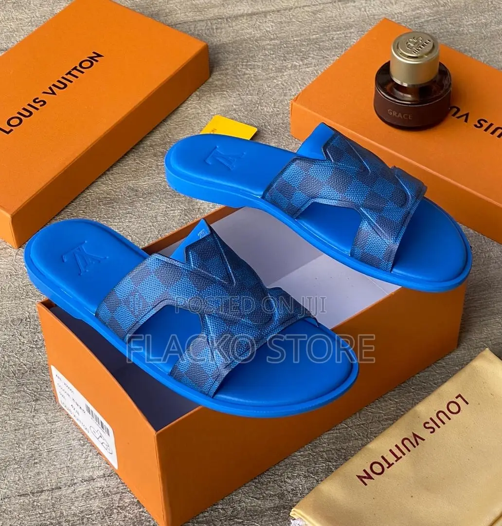 Original Louis Vuitton Leather Slippers
