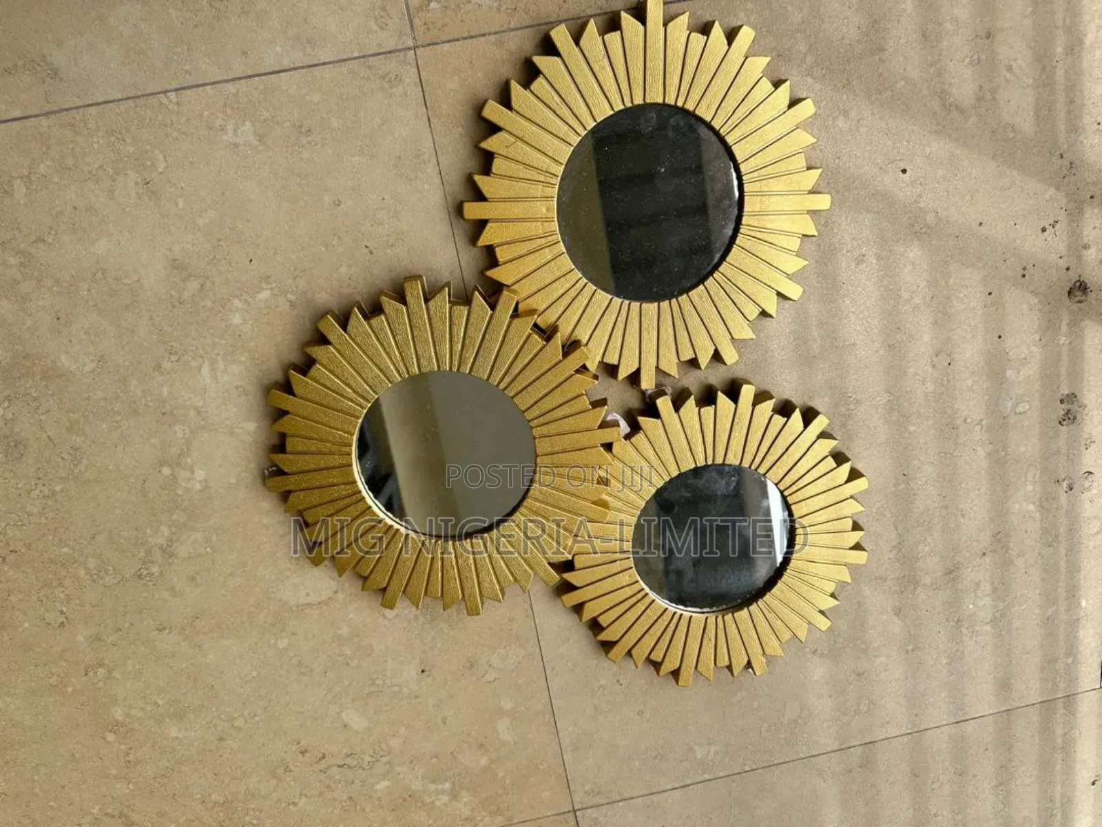 Wall Mirrors Pack of 3 Round Gold Mirrors for Living Room Home Decor