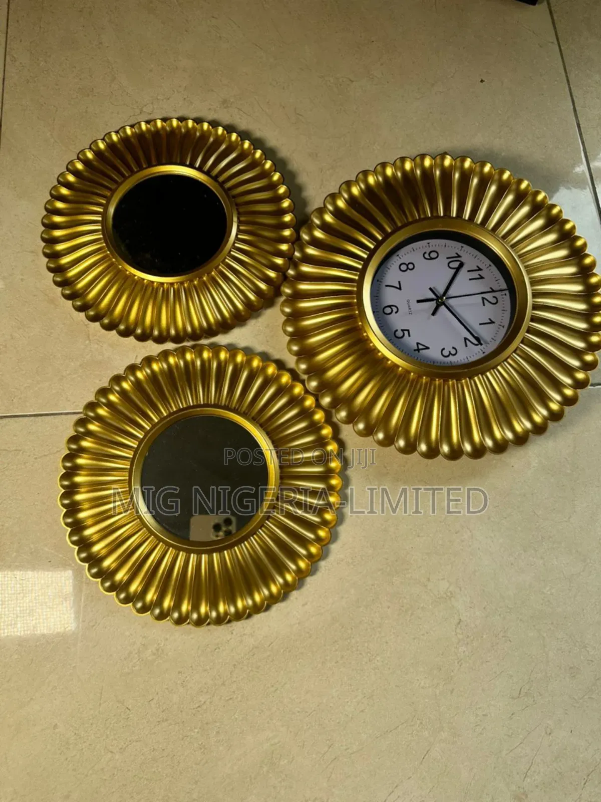 Wall Mirrors Pack of 3 Round Gold Mirrors for Living Room Home Decor