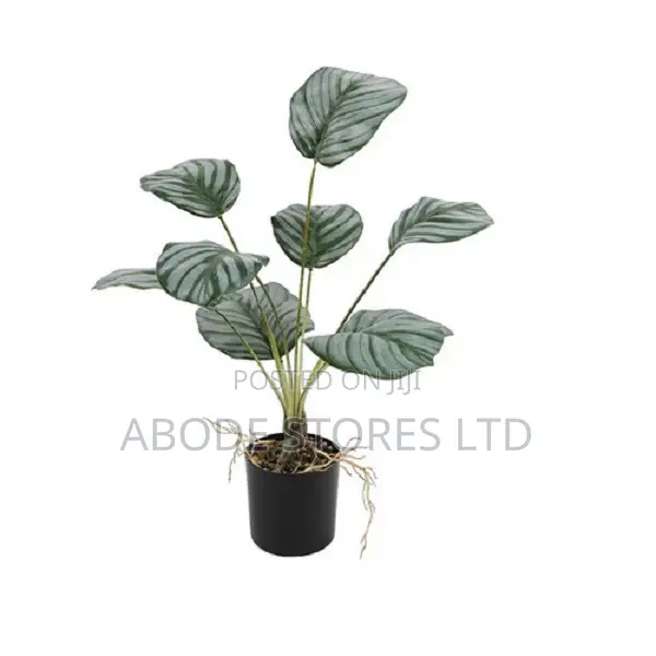 Artificial Foliage Plant With Pot - Stripe - 43cm