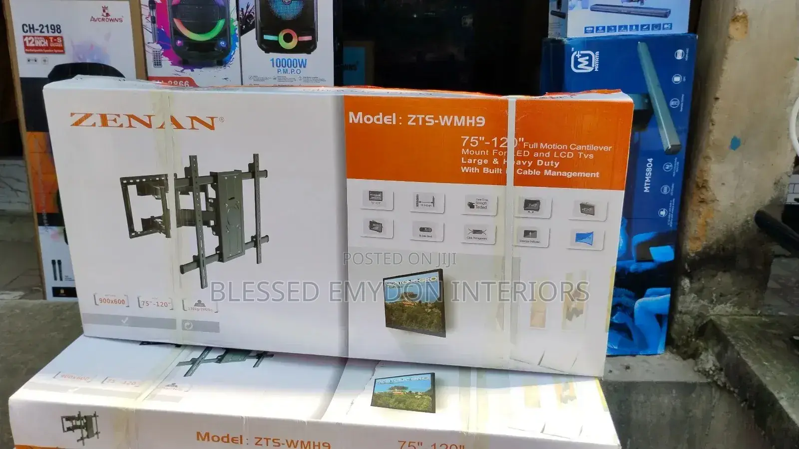 75"-120" Double Arm Tv Adjustable Wall Hanger