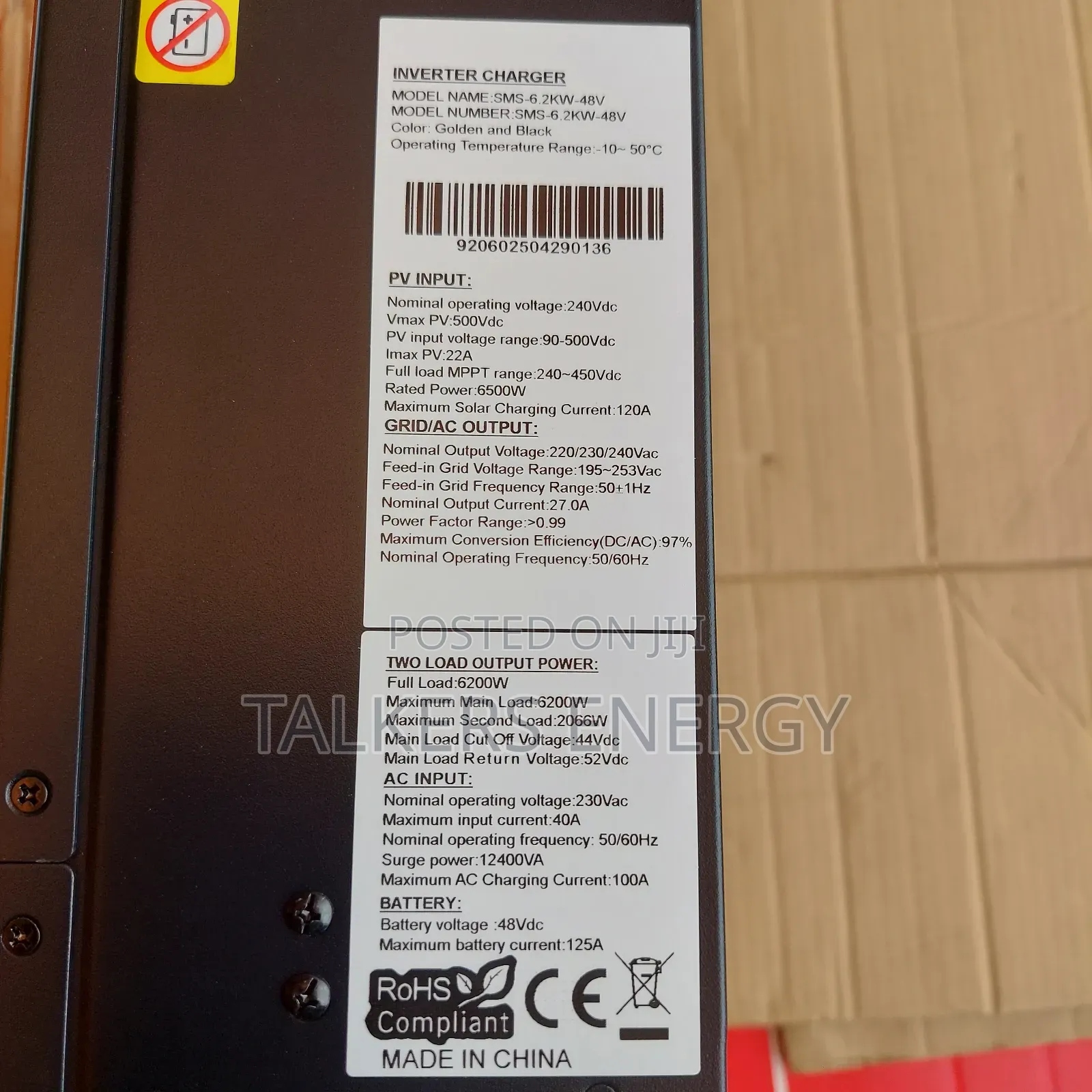 Hybrid Inverter 4.2kva 24v Suitable for Tubular, Lithium, Agm