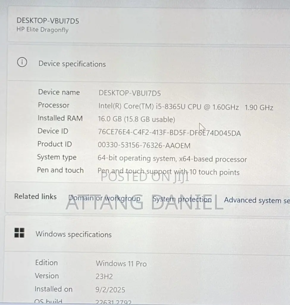 Laptop HP Elite Dragonfly X360 8th Gen 16GB Intel Core I5 SSD 512GB