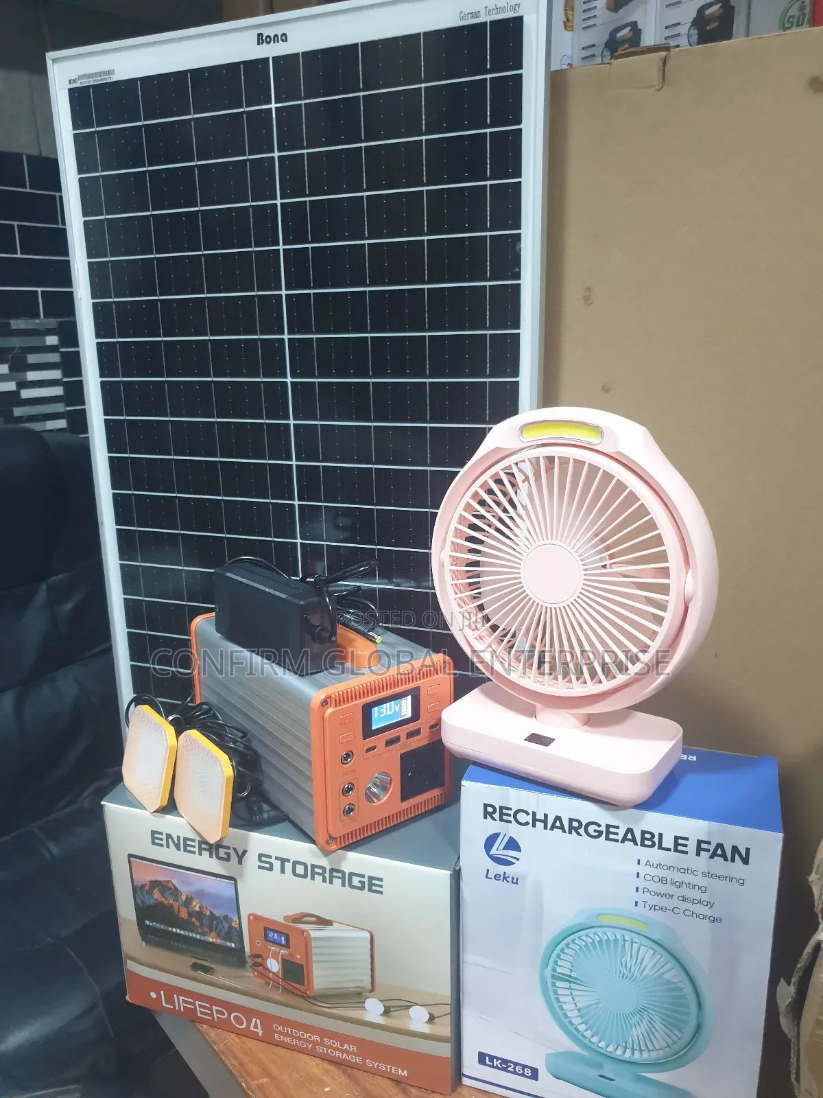 Original All in One Solar Power Station 300watts Free Table Fan