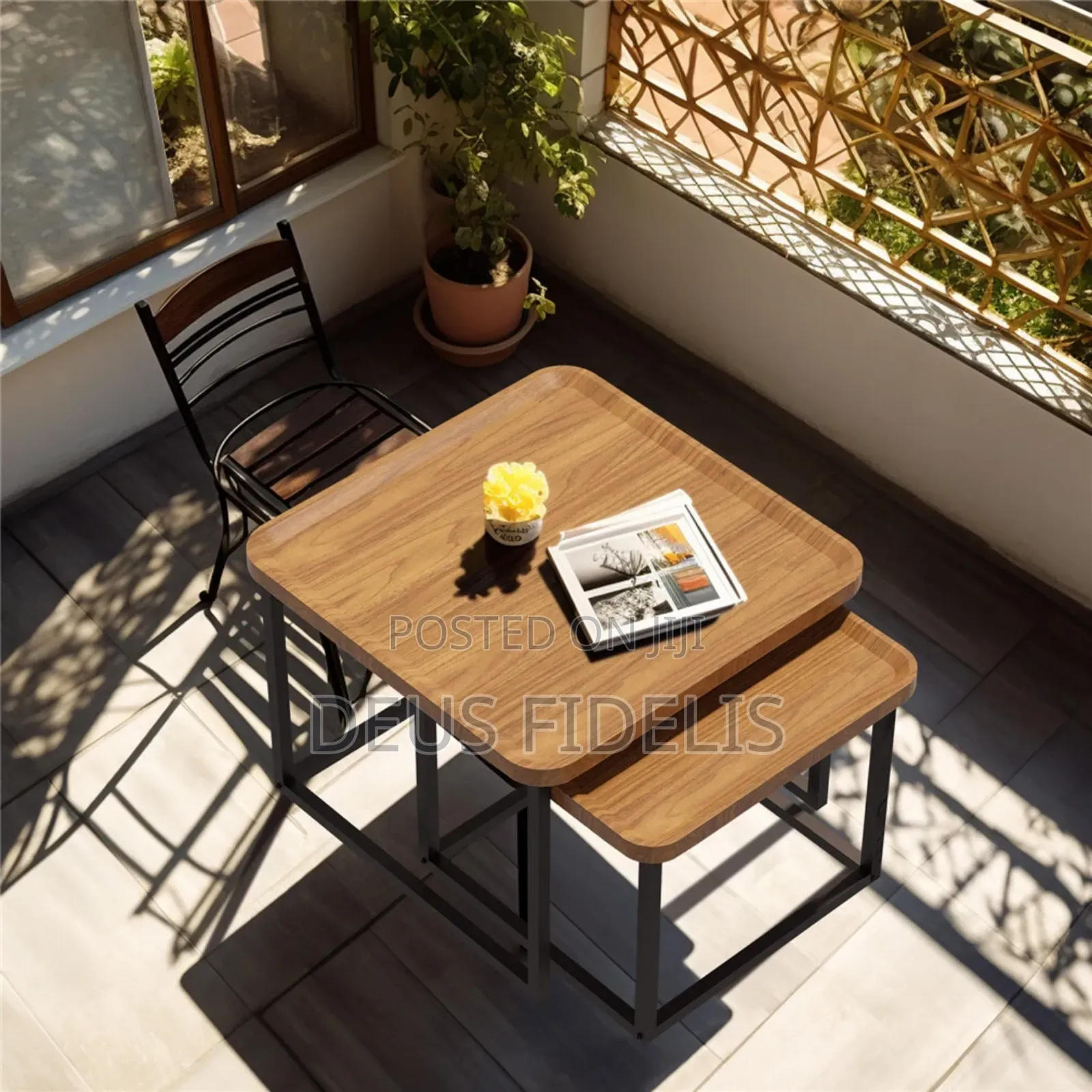 .Coffee Tables, 2 Piece Set Square