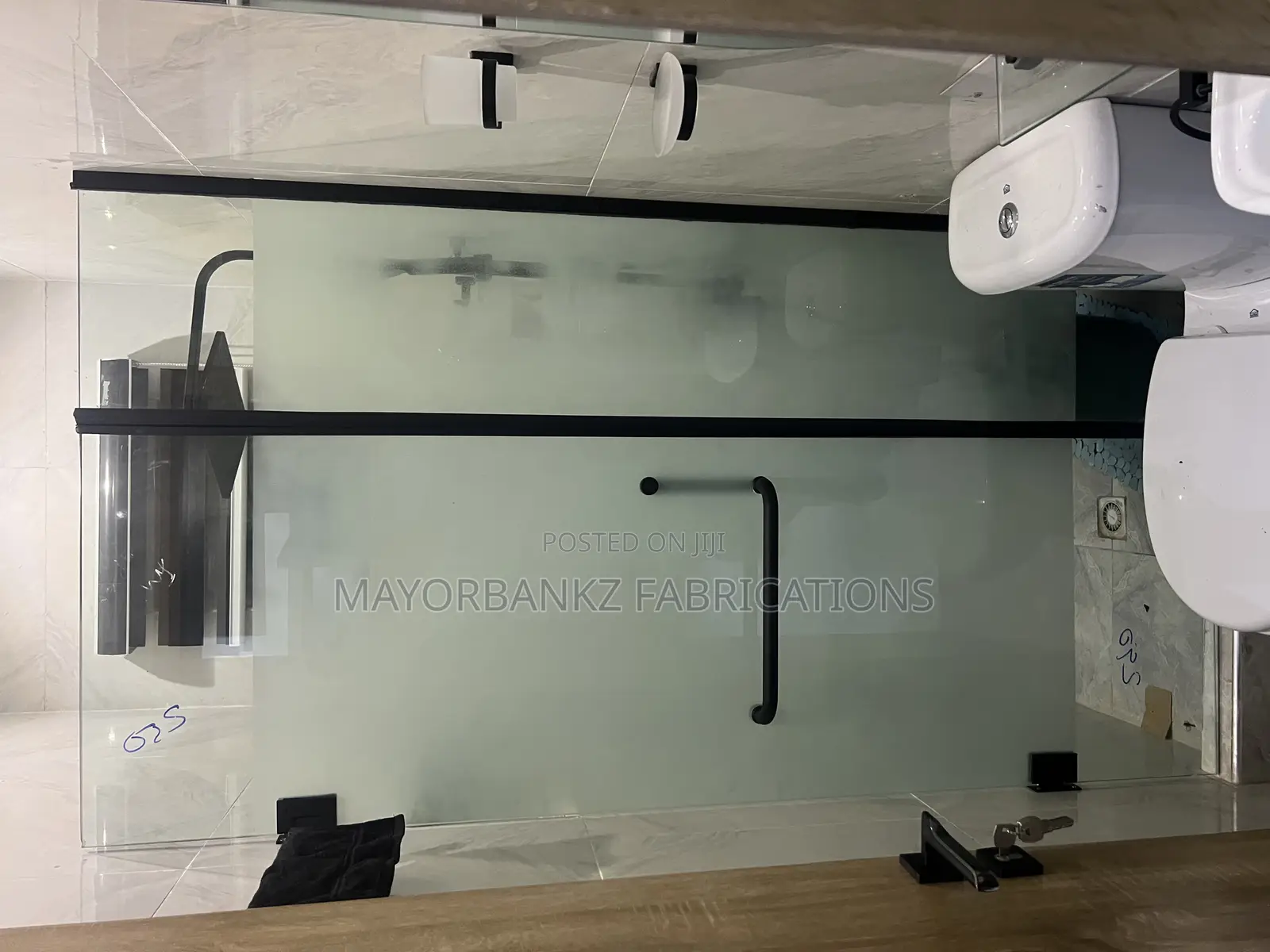 Frosted Hinge Glass Door