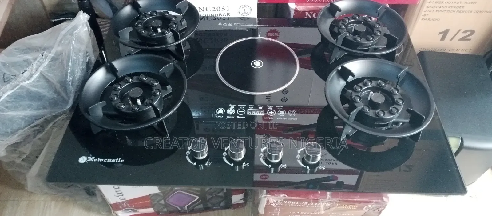 Gas Cooker Flip Up Built-in Gas Electric 5 in 1 Auto Ignition Soft .