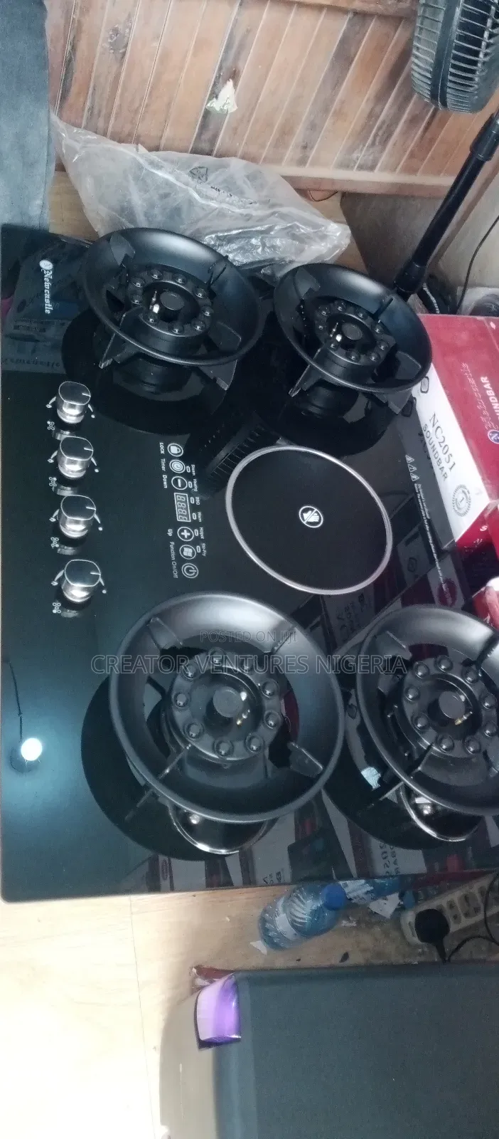 Gas Cooker Flip Up Built-in Gas Electric 5 in 1 Auto Ignition Soft .