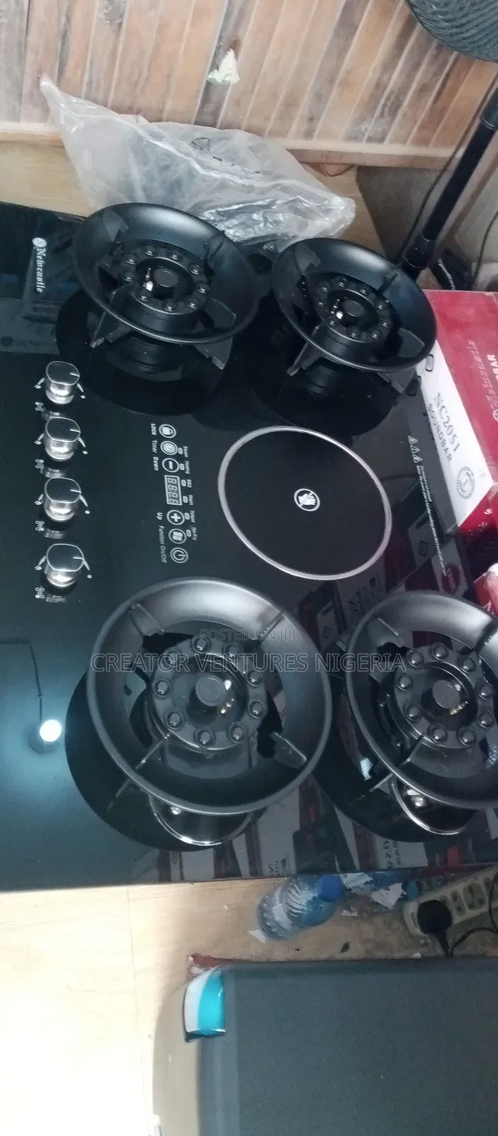 Gas Cooker Flip Up Built-in Gas Electric 5 in 1 Auto Ignition Soft .
