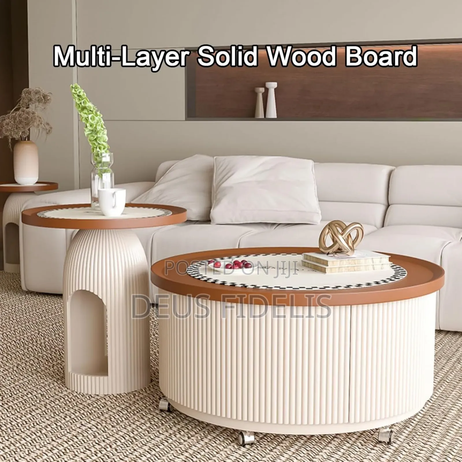 Mobile Luxury Coffee Table and Side Table for Living Room