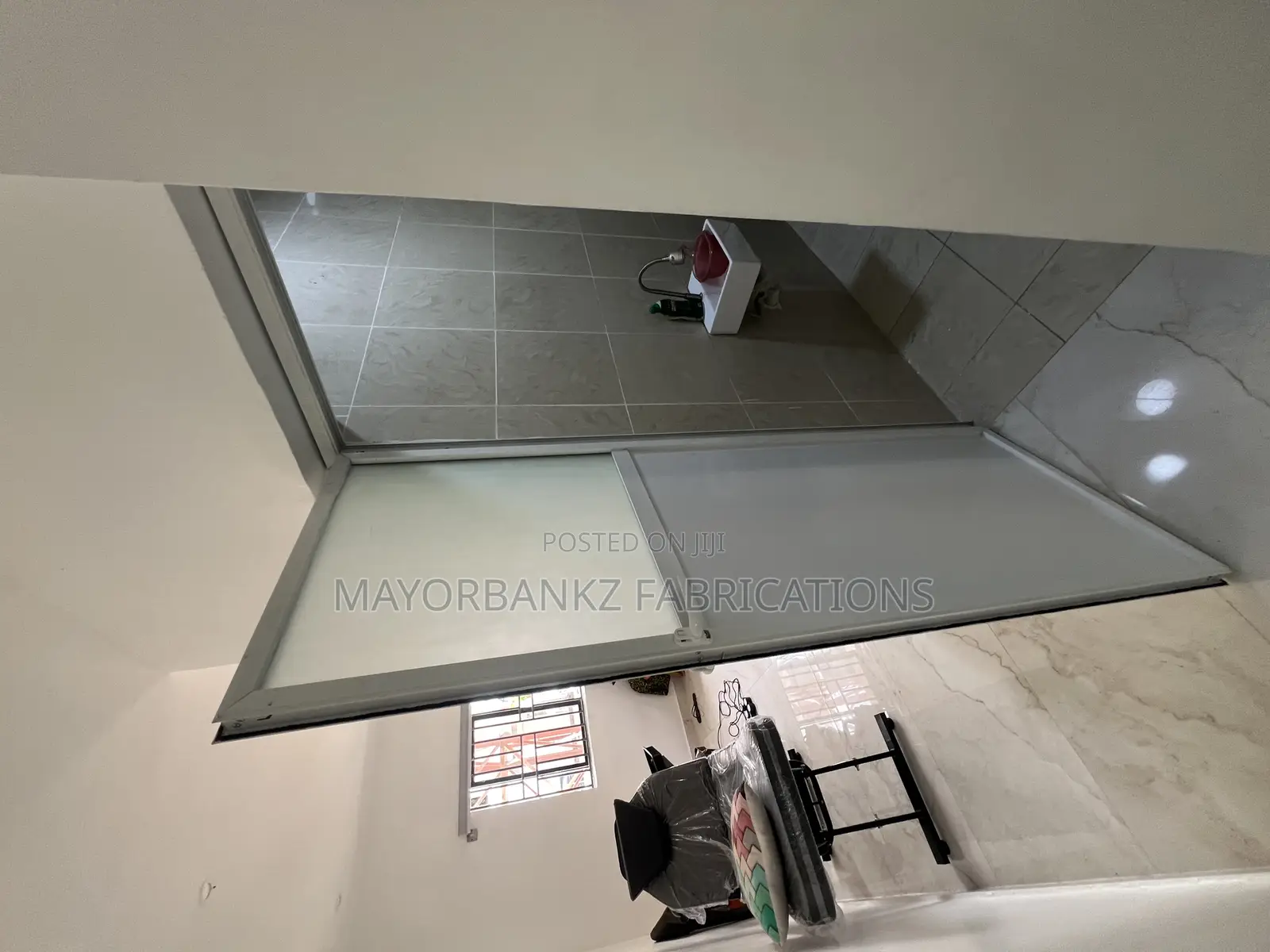 White Profile Aluminium Toilet Door