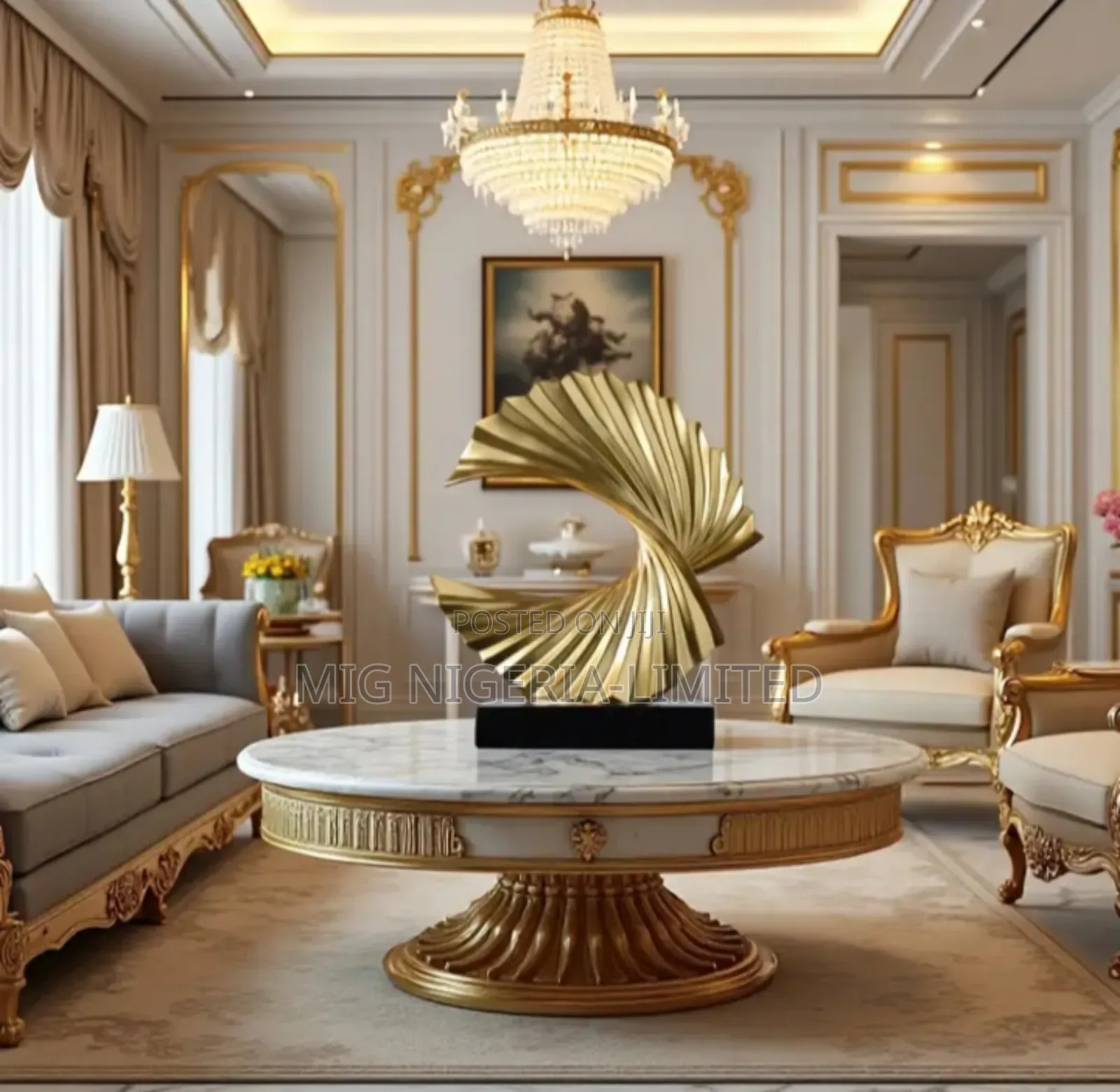 Gold Wave Sculpture,Modern Ocean Wave Home Décor Accents Ornaents