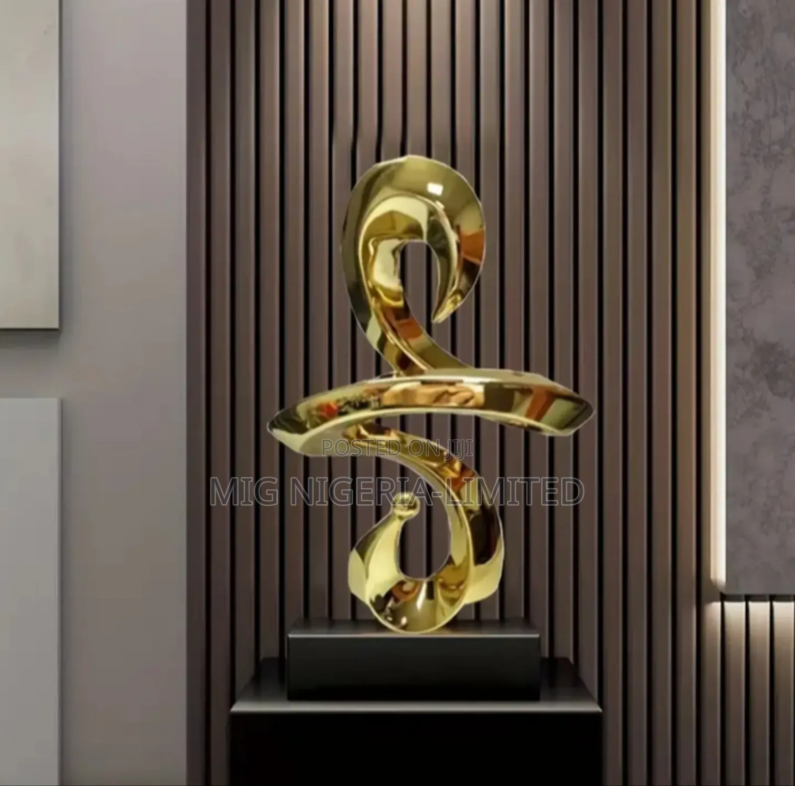 Gold Wave Sculpture,Modern Ocean Wave Home Décor Accents Ornaents
