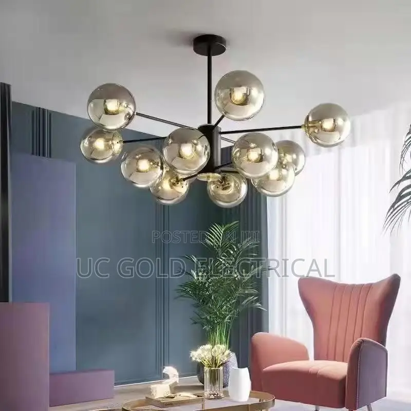 2025retro Chandelier Led Glass Ball Light Living Room Round