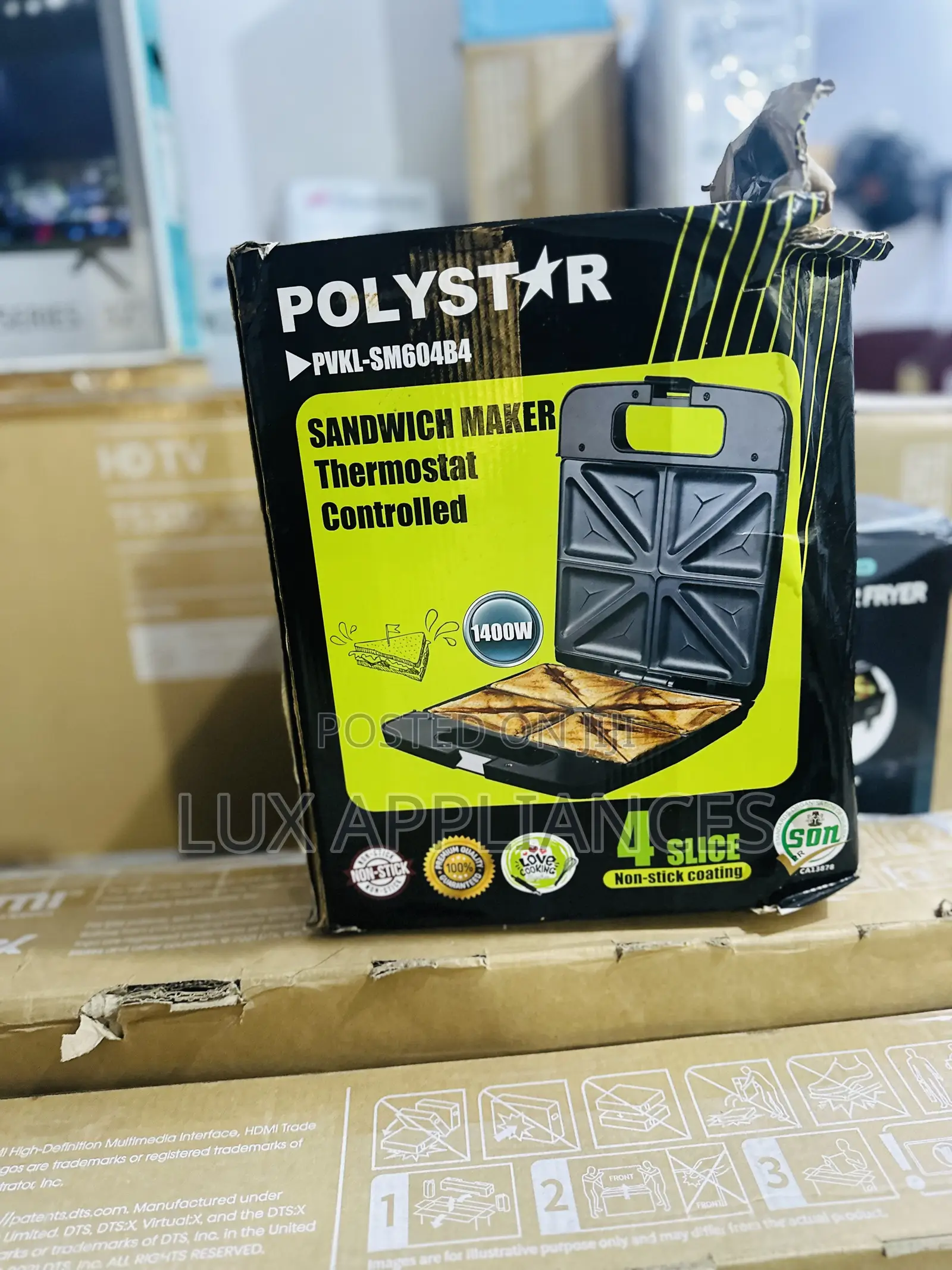 Powerful 1400w Polystar Toaster With Stainles Steel Design