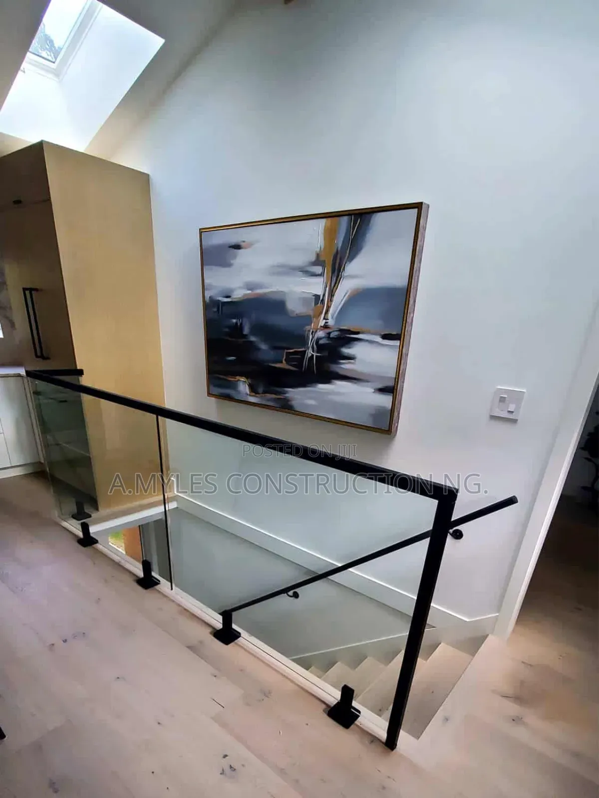White Glass Handrail