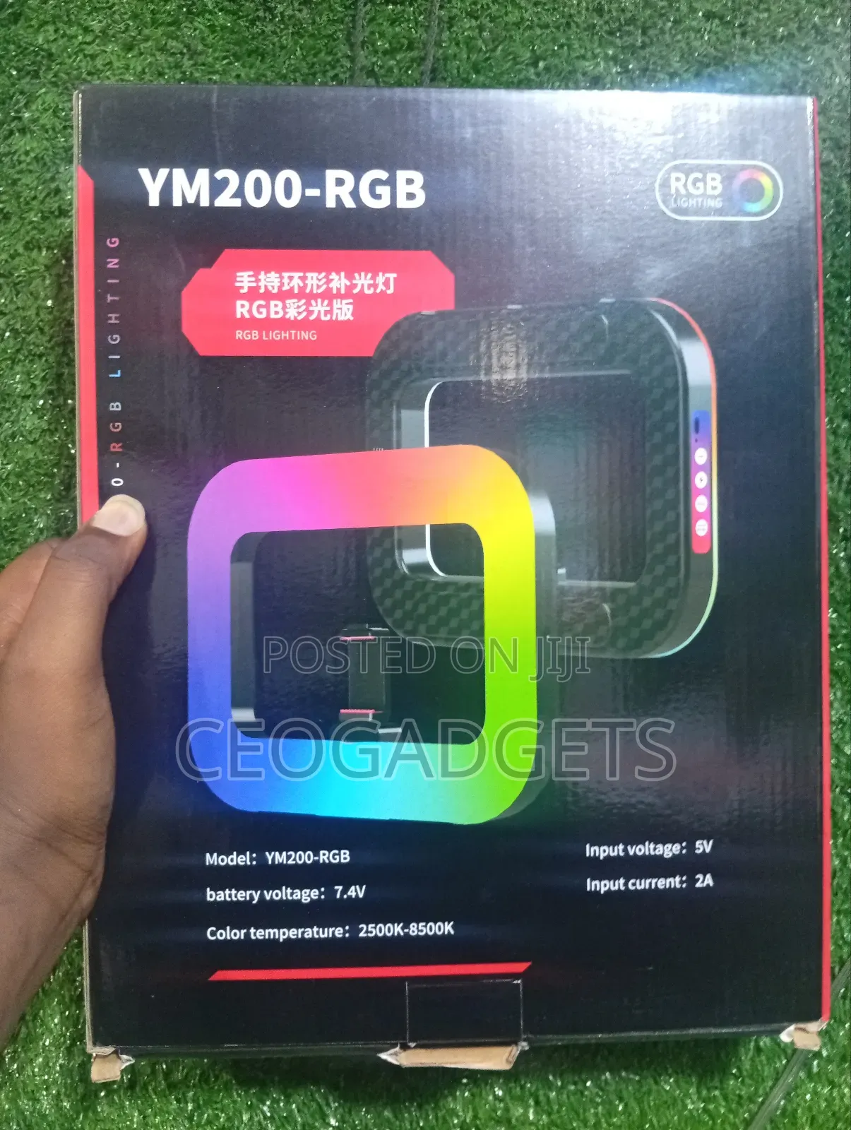 Ym200 Rgb Rechargeable Ring Light + Phone Holder