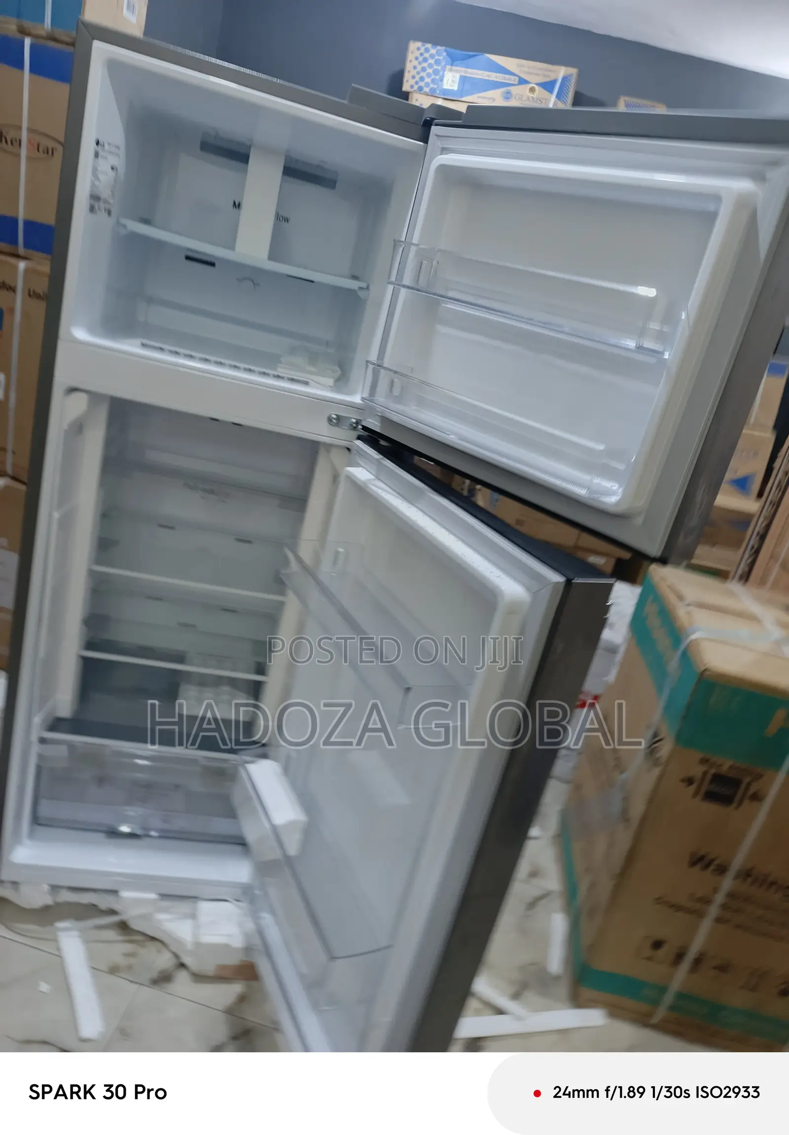 Platinum Silver Lg Double Door Fridge, 260l