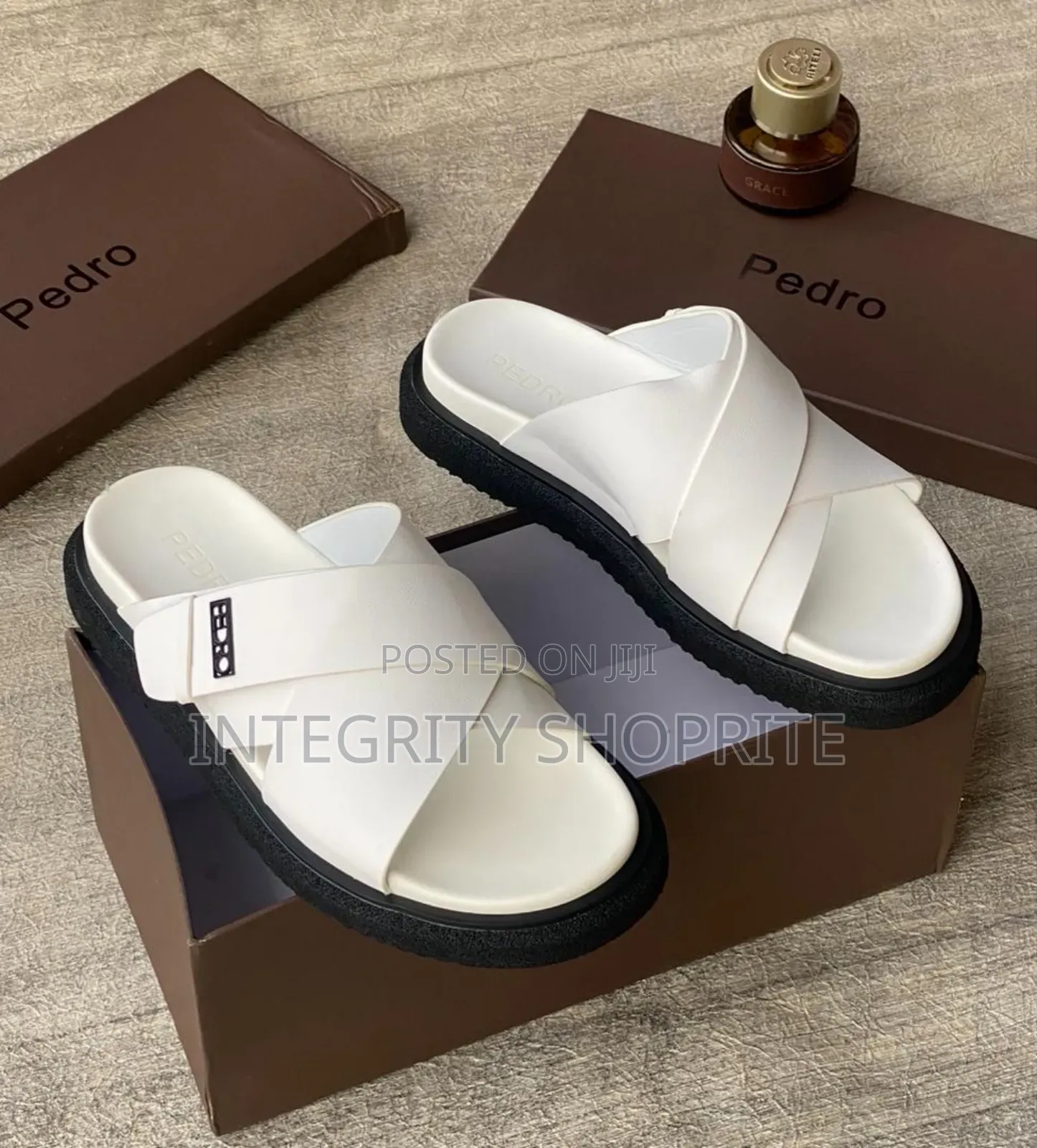 White Luxury Pedro Men's Slippers