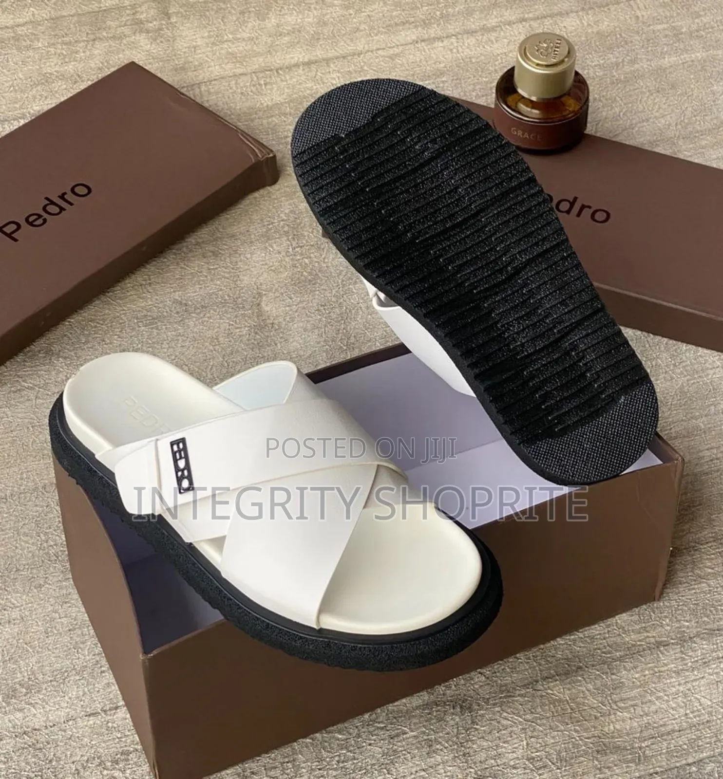 White Luxury Pedro Men's Slippers