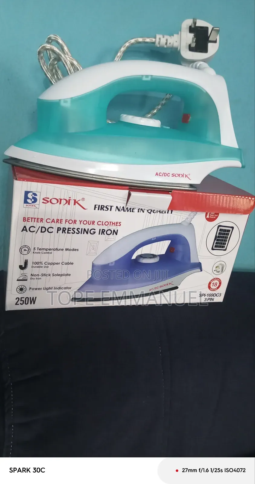 Sonik Energy-Saving Dry Iron 250w – Solar Compatible Low Power Use
