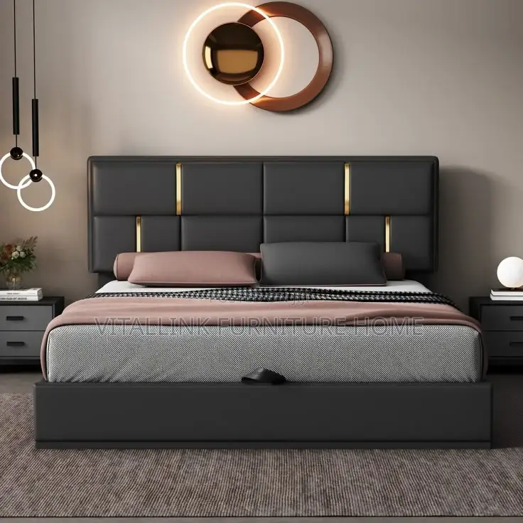 Luxury Upholstered Bed Frame With Soft Headboard