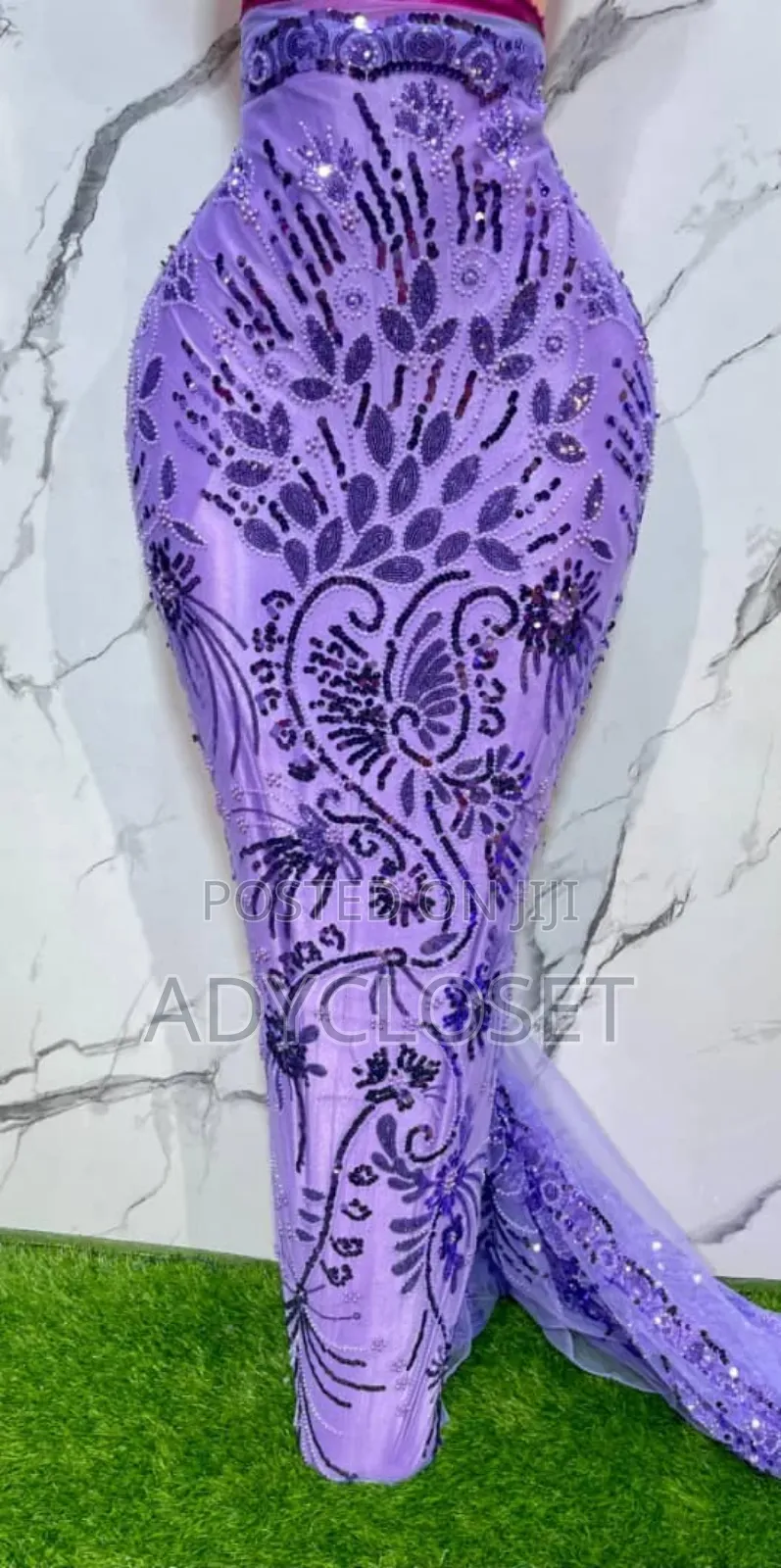 Beautiful Lilac Beaded Lace