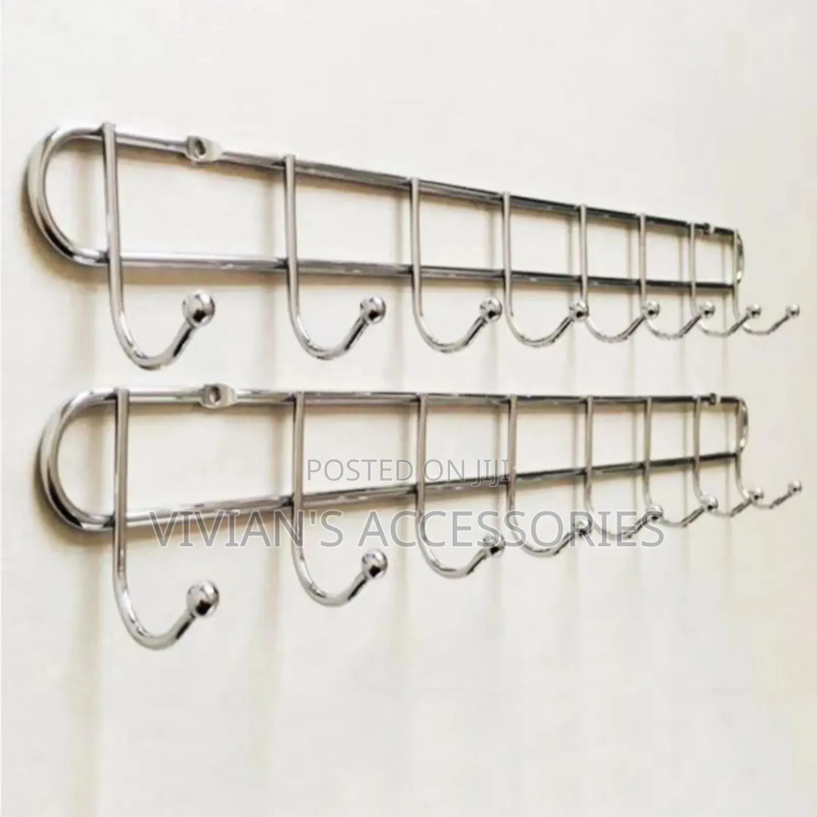 Multipurpose Quality Stainless Steel Wall Mounted 10 Hooks Towel Rack