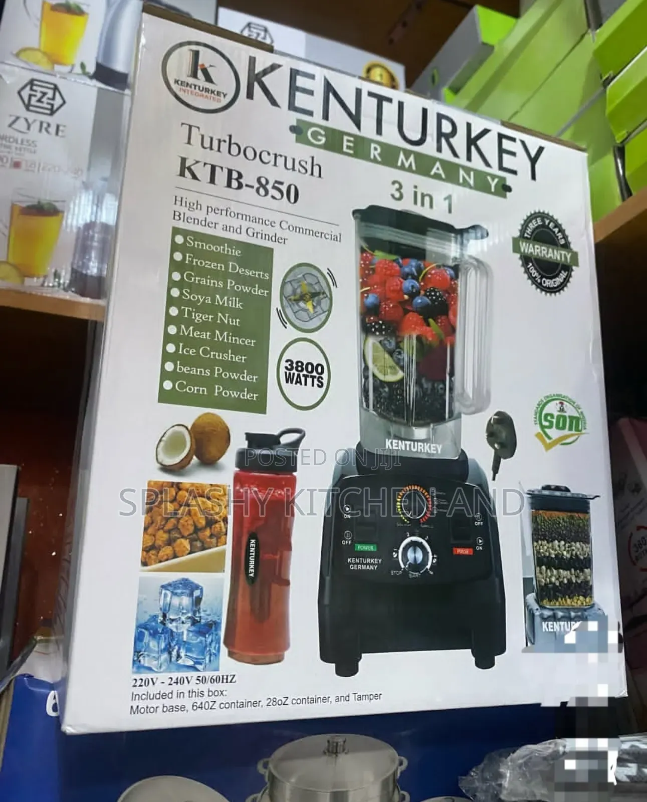 Kenturkey 3-in-1 Turbocrush Commercial Blender 3litres