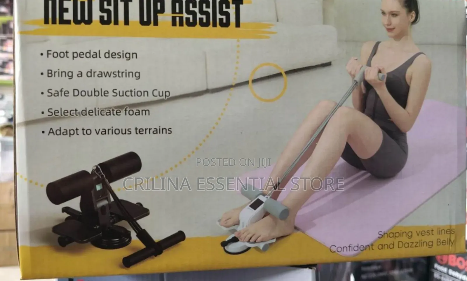 Adjustable Sit-Up-Bar With Self Suction for Exercise
