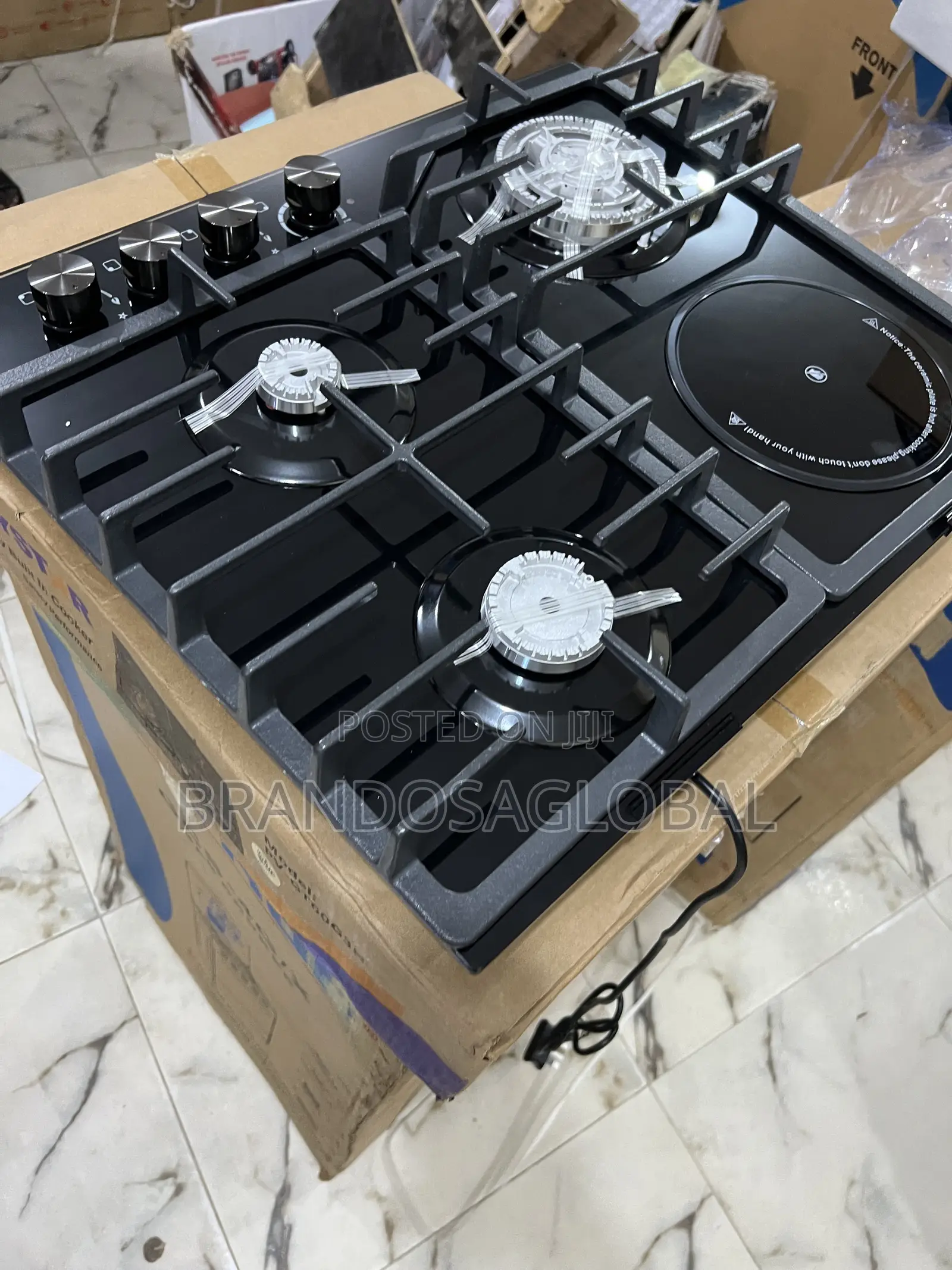 Polystar 3+1 Built in Gas Hob – Durable Glass Top Pv-Gt60g3h