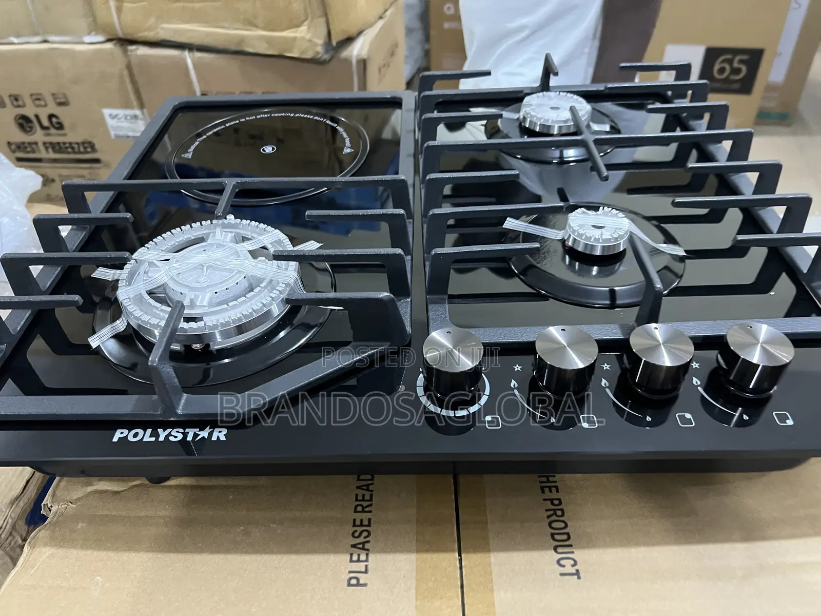 Polystar Pv-Gt60g3h Built-in Gas Hob – Elegant Glass Surface