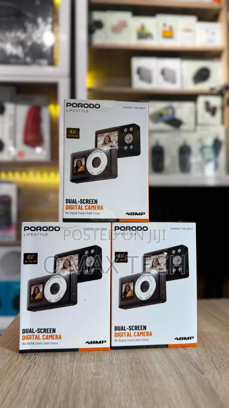 Porodo Lifestyle Dual-screen Digital Camera - Black