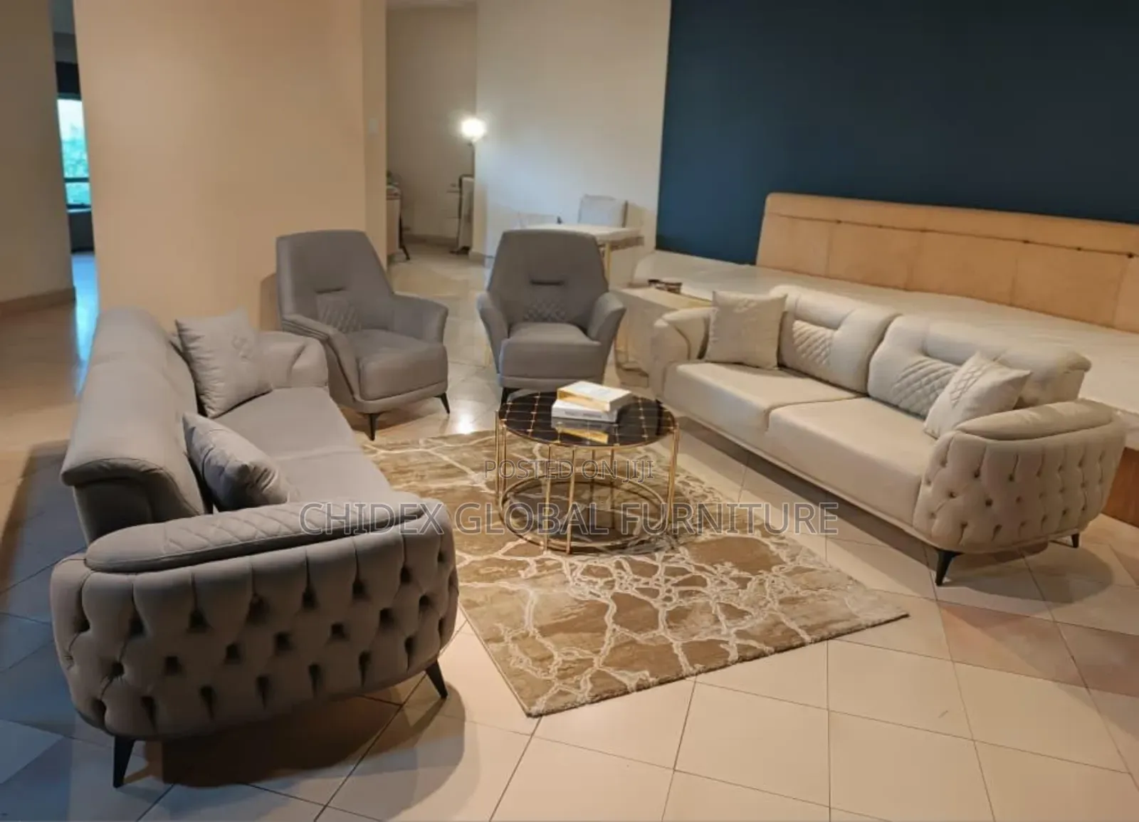 Luxury Turkish Contemporary Fabric Sofa Chairs
