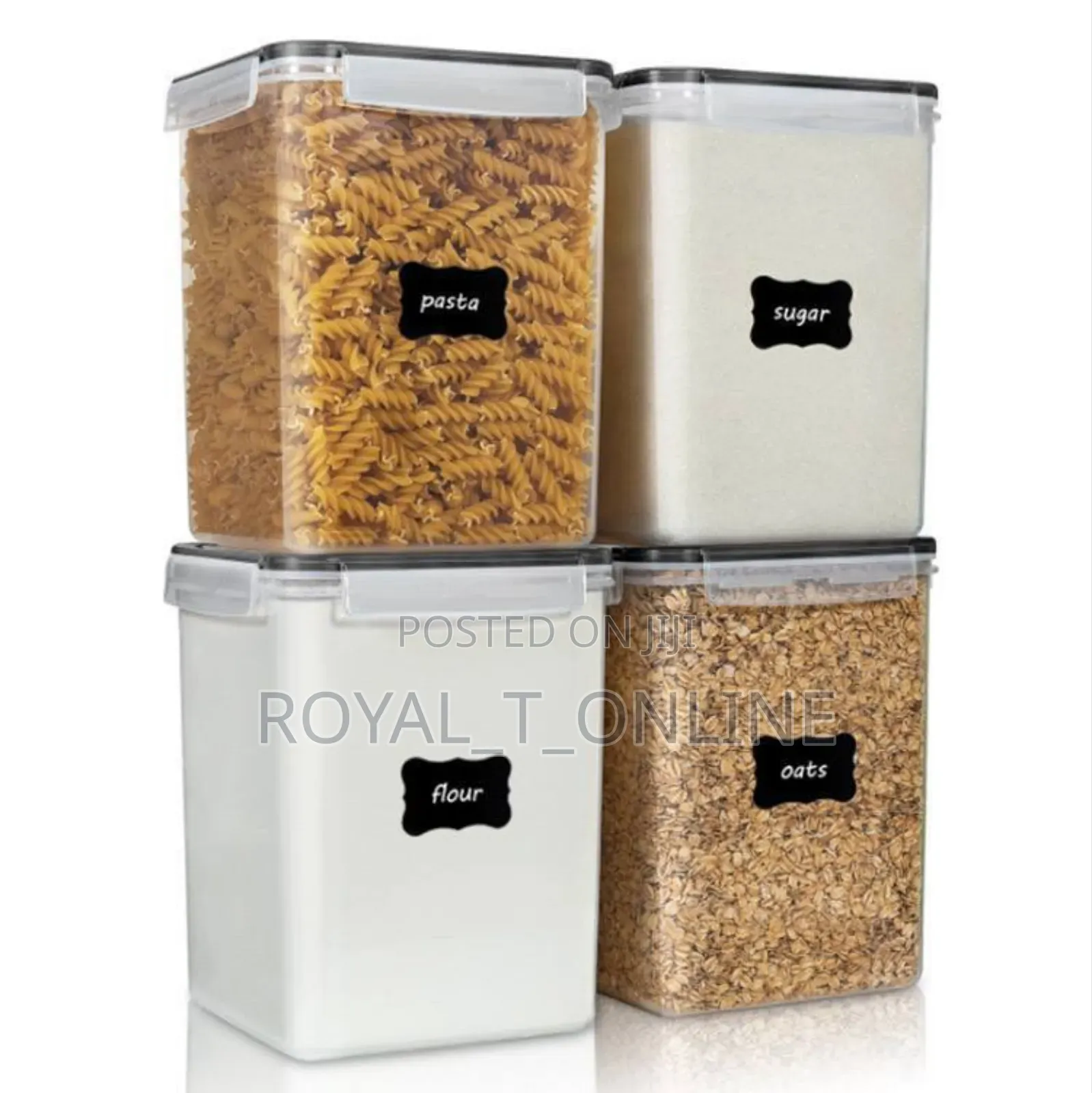 4pcs Large Storage Container. 6.5l Pantry Container With Label Lagos