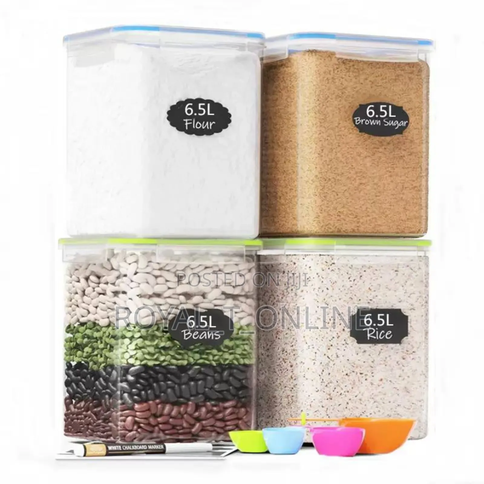 4pcs Large Storage Container. 6.5l Pantry Container With Label Lagos