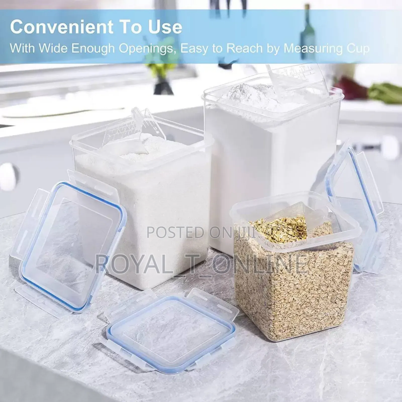4pcs Large Storage Container. 6.5l Pantry Container With Label Lagos