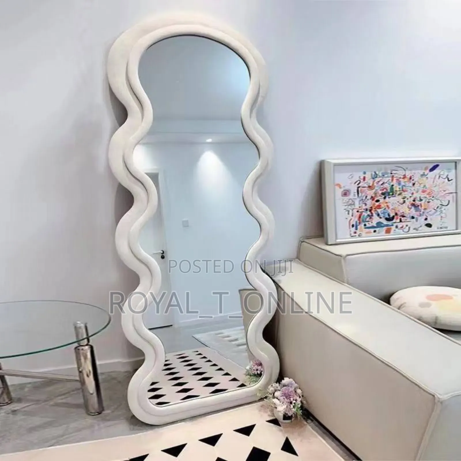 Wavy Aesthetic Mirror in Lagos. Pinterest Irregular Standing Mirror
