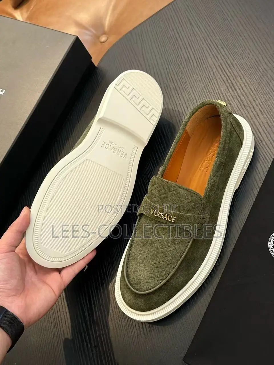Latest Versace Suede Green Loafers