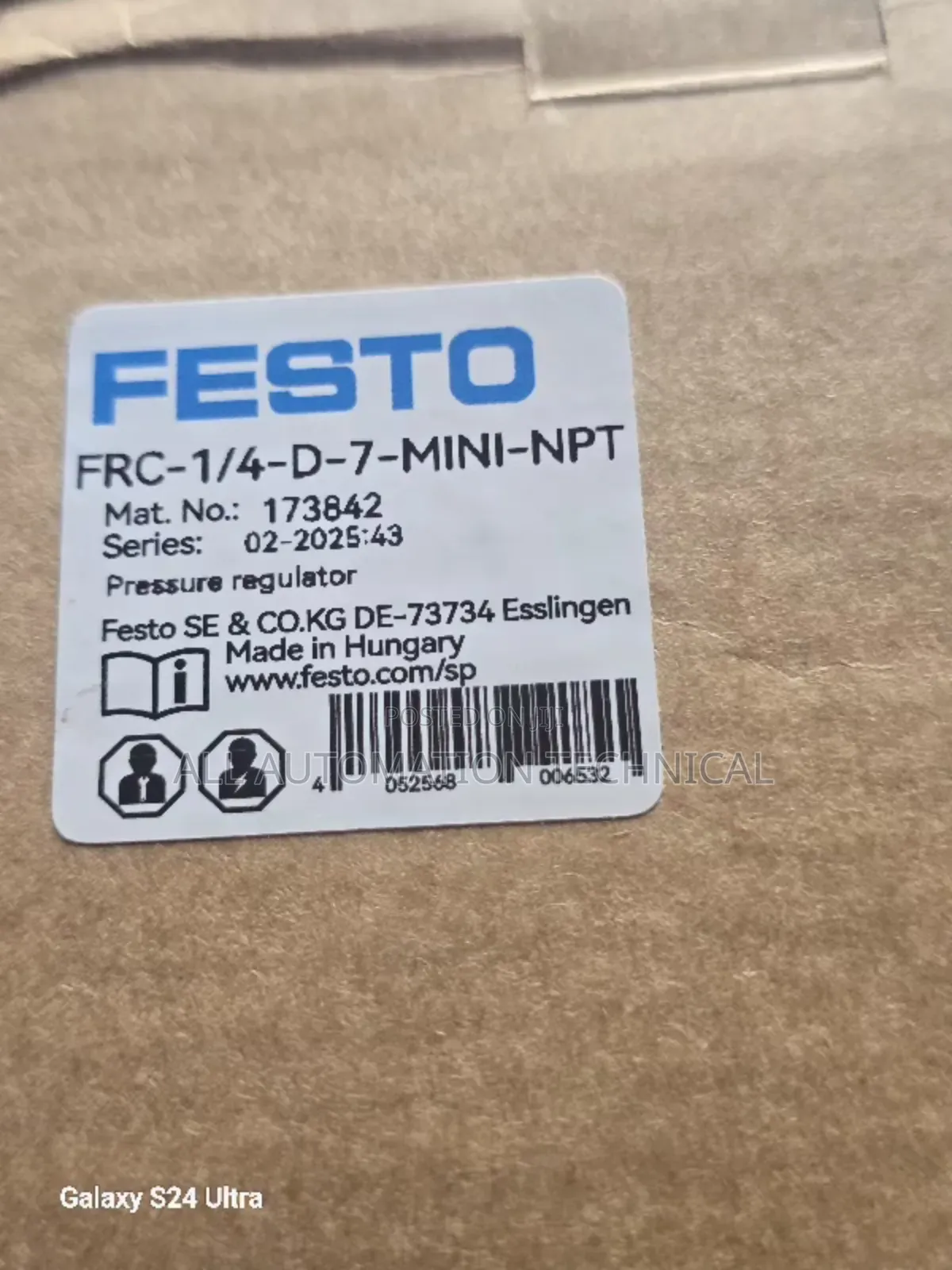 Festo Mini Air Service Unit | FRC-1/4-D-7-Mini-NPT | 173842