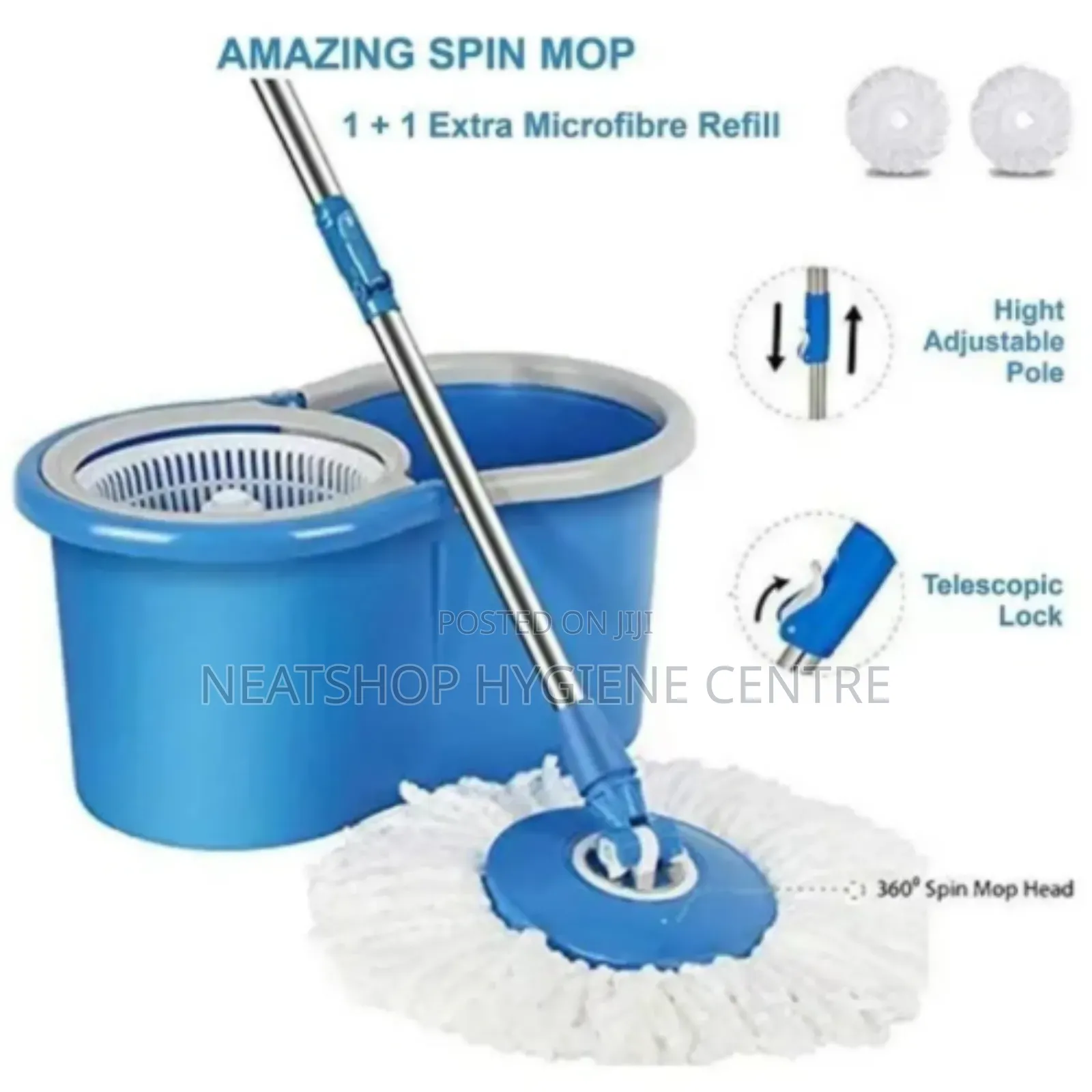 Eight Rotating Mops + Mop Stick
