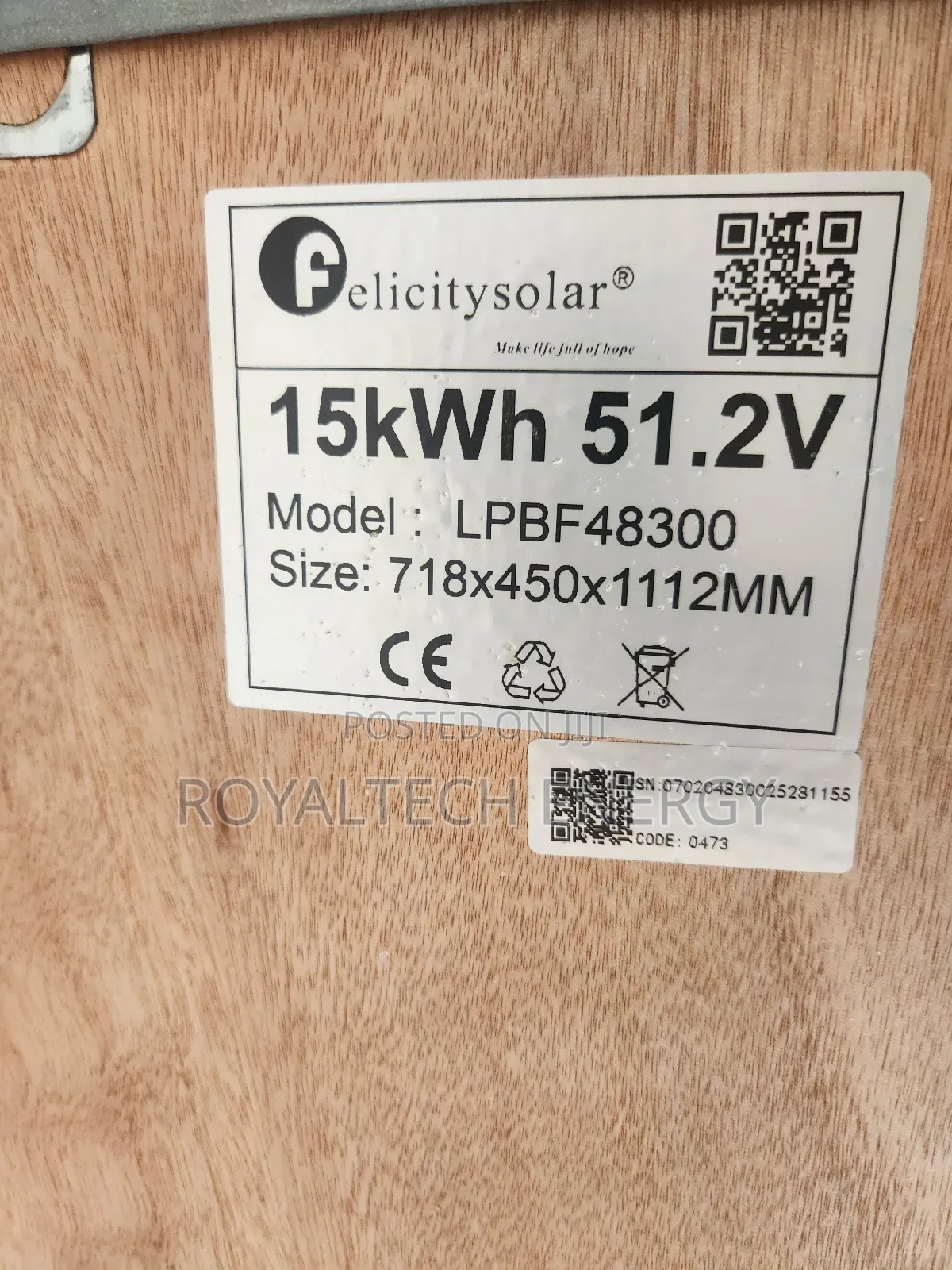 Felicity 15kwh Lithium Battery 51.2v