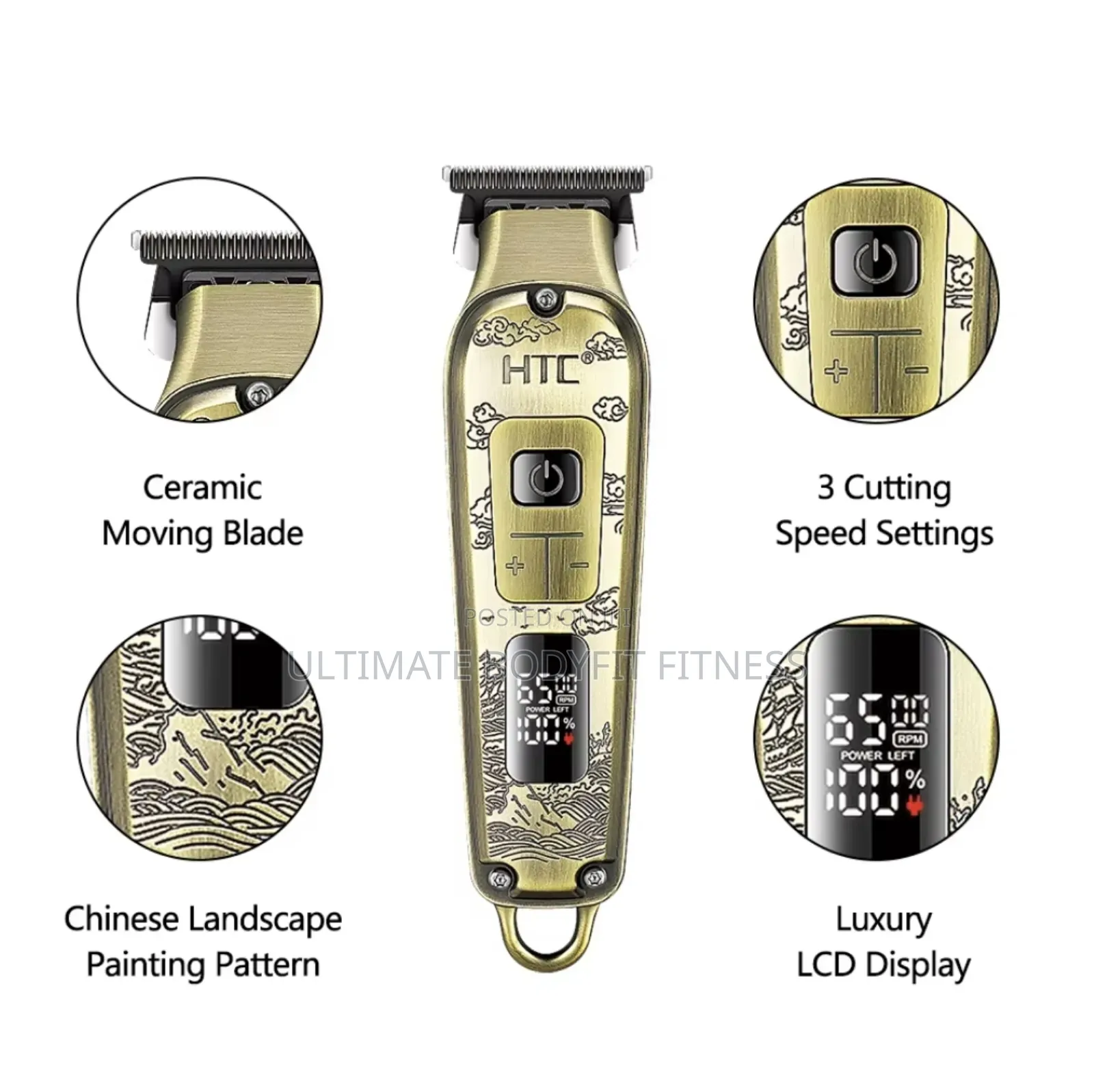 Brand New HTC at-732 Fully Metal Aluminum Hair Clipper